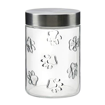 Amici Pet Maxwell Dog Glass Canister - 42oz of Treat Storage Charm