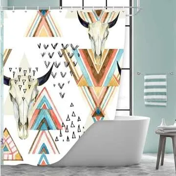 JAWO Boho Shower Curtain for Stylish Bathroom Decor