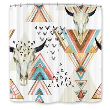 JAWO Boho Shower Curtain for Stylish Bathroom Decor