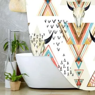 JAWO Boho Shower Curtain for Stylish Bathroom Decor