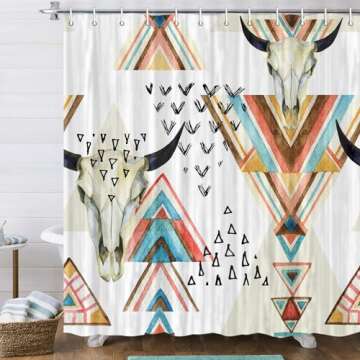 JAWO Boho Shower Curtain for Stylish Bathroom Decor