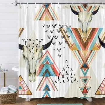 JAWO Boho Shower Curtain for Stylish Bathroom Decor