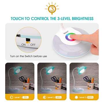 Rechargeable Adjustable LED Desk Lamp with Touch Control