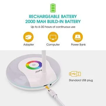 Rechargeable Adjustable LED Desk Lamp with Touch Control