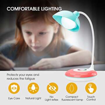 Rechargeable Adjustable LED Desk Lamp with Touch Control