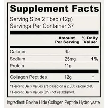 Anthony's Pure Hydrolyzed Collagen Peptide Powder 1 lb