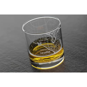 Engraved Seattle Map Whiskey Glass for Unique Gifts