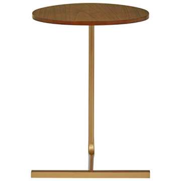 Amazon Brand – Rivet Modern End Table, 19.3 Inch Width, Natural and Gold