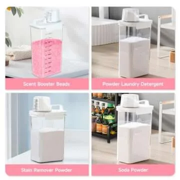 Tokokimo Laundry Powder Dispenser, Laundry Detergent Dispenser for Laundry Room Organization and Storage, Laundry Beads Container, Suitable for Scent Beads, Washing Powder