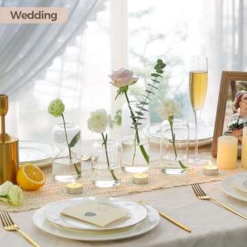 ComSaf Small Flower Vase Set for Elegant Occasions