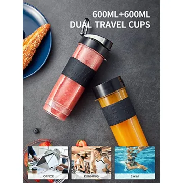 Yabano Electric Shake Bottle & Blender with 2 Travel Cups