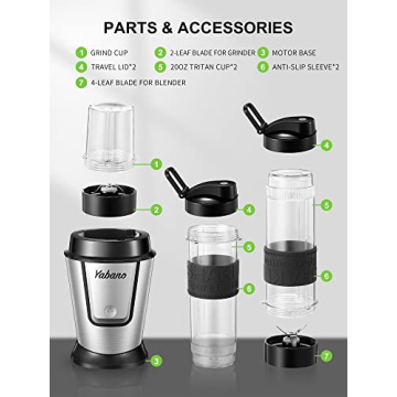 Yabano Electric Shake Bottle & Blender with 2 Travel Cups