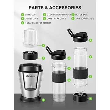 Yabano Electric Shake Bottle & Blender with 2 Travel Cups