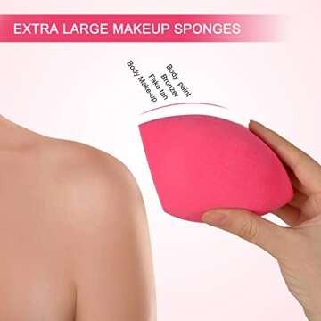 EXTRA LARGE 11CM Make Up Beauty Sponges Blender BIG for Face & BODY (1x Small 1x Large) -With 2 Spon...