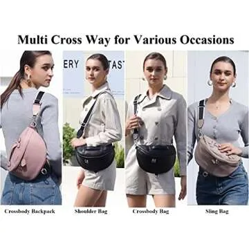 Eslcorri Crossbody Bags for Women - Fashion Sling Purse Shoulder Bag Fanny Pack Leather Causal Chest...
