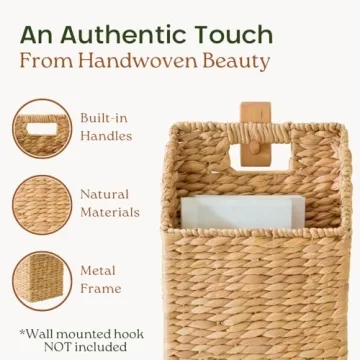 Stylish CHI AN HOME Wicker Hanging Storage Baskets Set