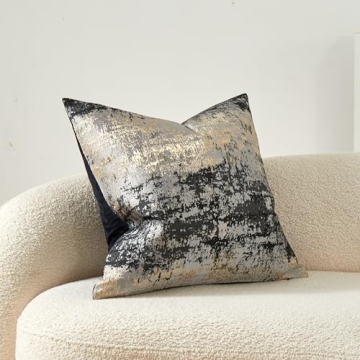 Luxurious THE-TINOART Grey Decorative Throw Pillow Cover