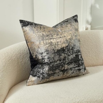 Luxurious THE-TINOART Grey Decorative Throw Pillow Cover