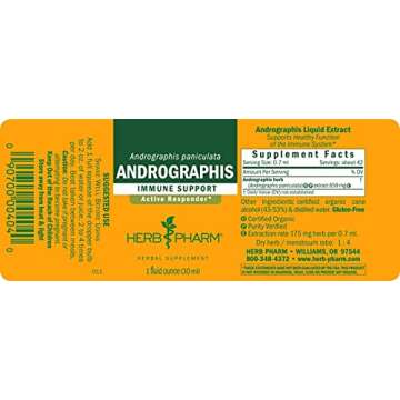 Herb Pharm Andrographis Liquid Extract for Immune System Support, 1 Fl Oz (Pack of 1) (DANDRO01)