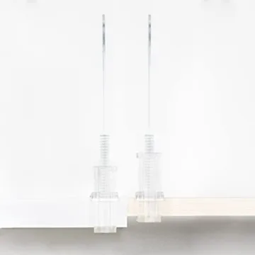 Richards Homewares Acrylic Shelf Dividers - Purse, Sweaters Organizer for Closet - Clear Separators Closet Shelf Organizer - 8 Pack Adjustable up to 2.5” Thick