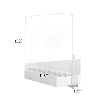 Richards Homewares Acrylic Shelf Dividers - Purse, Sweaters Organizer for Closet - Clear Separators Closet Shelf Organizer - 8 Pack Adjustable up to 2.5” Thick