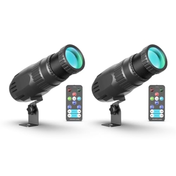 2PC 10W RGBW 4 in 1 Mini Pinspot Light Remote Control Spotlight Super Bright Beam Pin Spot Light Dis...