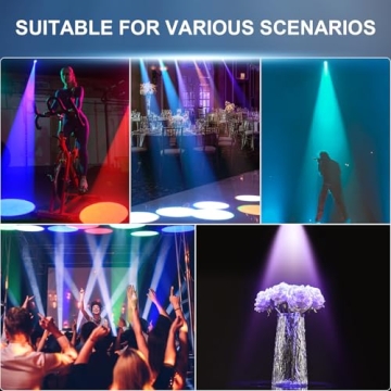 2PC 10W RGBW 4 in 1 Mini Pinspot Light Remote Control Spotlight Super Bright Beam Pin Spot Light Disco Ball Light Jump Gradual Breathe Modes for Disco Party Bar Club Show Wedding Children's Theater
