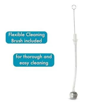 Straw Cup Conversion Kit for Philips Avent Natural Baby Bottles 2-Count, Food Grade Silicone Straw Nipples, Silicone Weighted Straw, Bottle Handles, Cleaning Brush, BPA-Free, 6+ Months (Straw Top)