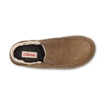 OLUKAI Kipuka Hulu Men's Leather Slippers for Comfort