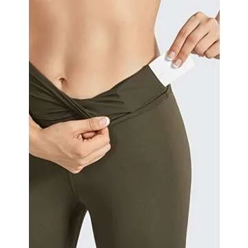 CRZ YOGA High Waisted Workout Leggings - 25 Inches Yoga Athletic Soft Naked Feeling Pants for Women Olive Yellow X-Small