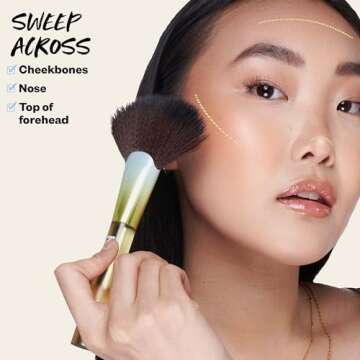 Kosas Sun Show Glowy Warmth Baked Bronzer - Contouring Powder for Cheekbones, Nose & Jawline - Enriched with Concentrated Fatty Acids - Talc-Free, Vegan & Hypoallergenic - Waves