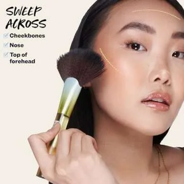 Kosas Sun Show Glowy Warmth Baked Bronzer - Contouring Powder for Cheekbones, Nose & Jawline - Enriched with Concentrated Fatty Acids - Talc-Free, Vegan & Hypoallergenic - Waves