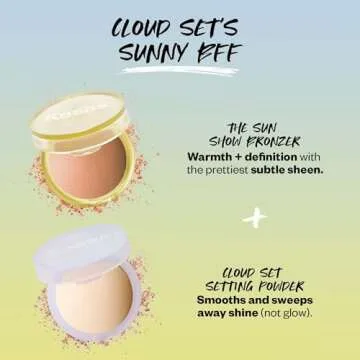 Kosas Sun Show Glowy Warmth Baked Bronzer - Contouring Powder for Cheekbones, Nose & Jawline - Enriched with Concentrated Fatty Acids - Talc-Free, Vegan & Hypoallergenic - Waves