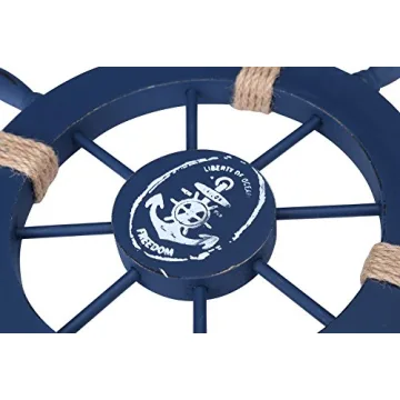 Rienar Nautical Wooden Ship's Wheel for Beach Home Decor