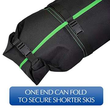 QiMH Padded Ski Bag & Boot Bag Combo - Ski Boot Travel Bag Fit Skis Up to 200 cm & Boots Size 13 - Padding 5mm Foam Ski Gear Bag - Waterproof - Store & Transport Skis
