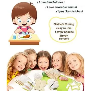 IELEK Sandwich Bread Cutters Set for Kids Bento Lunch Box Mold Supplies Vegetable Fruit Crust Shapes Cookie Cutters