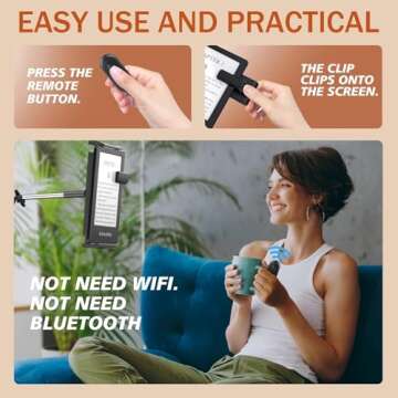 Remote Control Page Turner for Kindle Paperwhite.Kindle Clicker Page Turner.Remote Page Turner for Kindle Oasis Kobo Device.Ebook Readers & Accessories