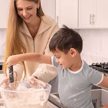 Milliard Wooden Kids Kitchen Step Stool Helper, Foldable – for Kids and Toddlers (Grey)