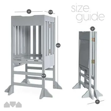 Milliard Kids Kitchen Helper - Foldable Wooden Step Stool