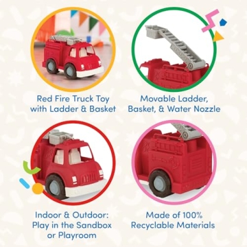 Battat Wonder Wheels Fire Truck - Eco-Friendly Toddler Toy