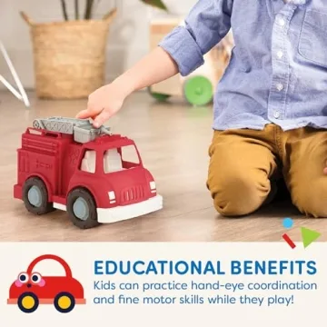 Battat Wonder Wheels Fire Truck - Eco-Friendly Toddler Toy