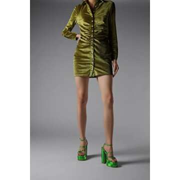 vivianly Open Toe Platform Heels Spikes Ankle Strap Sandals Block High Heels for Women size 9