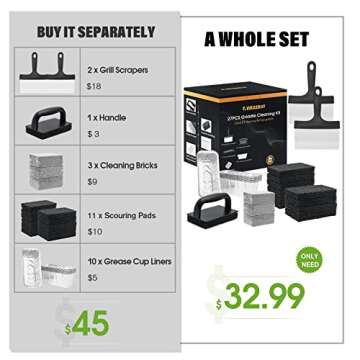 AWEASROY 27PCS Griddle Cleaning Kit for Blackstone, Heavy Duty Flat Top Grill Blackstone Cleaning Kit for Griddle, Blackstone Griddle Accessories