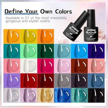 27 Colors Gel Nail Polish Kit with U V Light, U V LED Nail Dryer Lamp Curing Gel Nail Polish Set Pop...