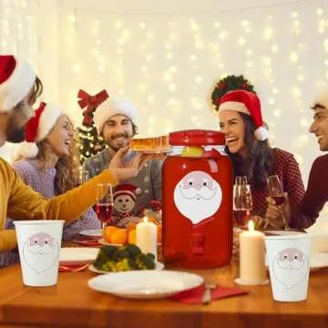 Umigy 1 Gallon Christmas Drink Dispenser with Cups