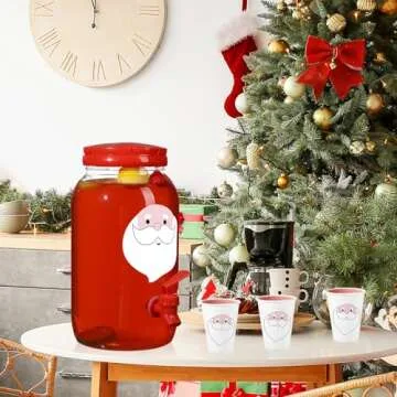 Umigy 1 Gallon Christmas Drink Dispenser with Cups