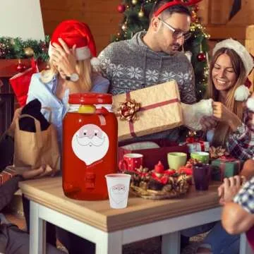 Umigy 1 Gallon Christmas Drink Dispenser with Cups