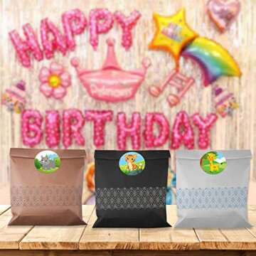 Zoo Animal Stickers Roll 200 Pcs for Kids Party Favor
