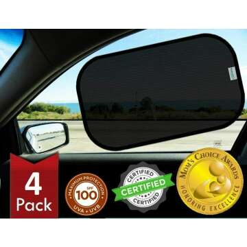 Kinder Fluff Car Window Shade 4-Pack UV Protection