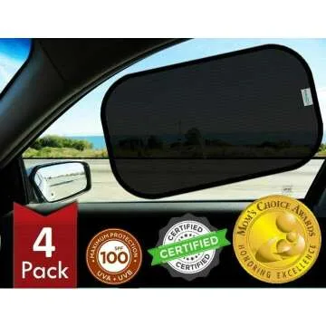 Kinder Fluff Car Window Shade 4-Pack UV Protection